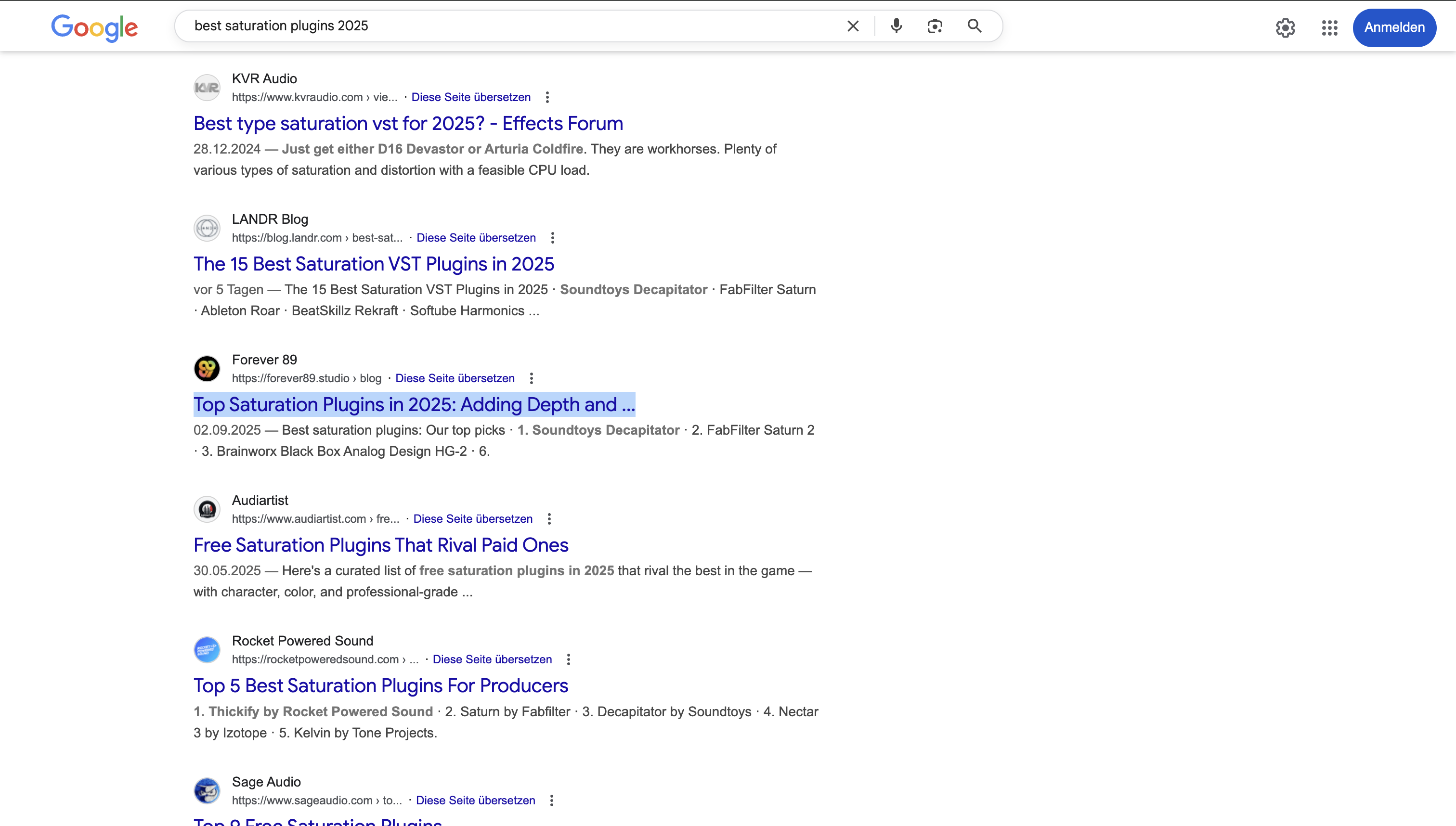 Forever 89 ranking on Google